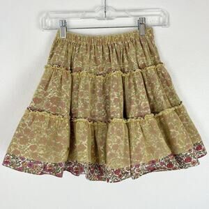 Lola et Moi Little Girls Circle Skirt Tiered Floral with Tulle Overlay Size 4